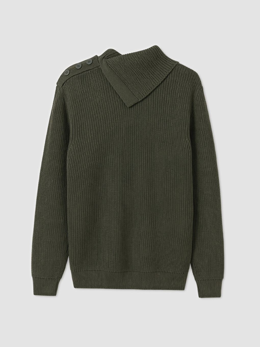 Pulover Tricotat Mock Neck Bărbați-5