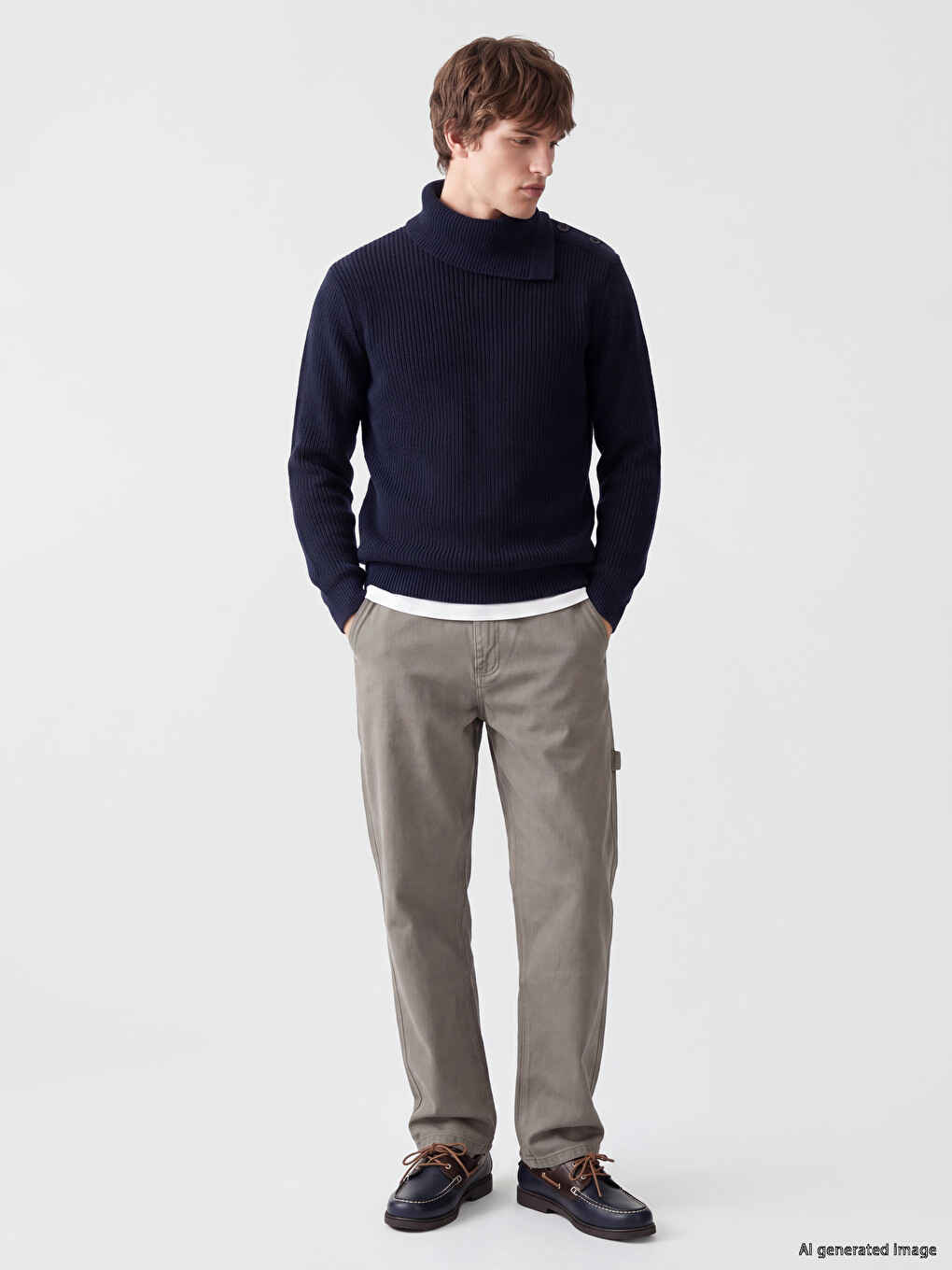 Mock Neck Men's Knitwear Sweater-1