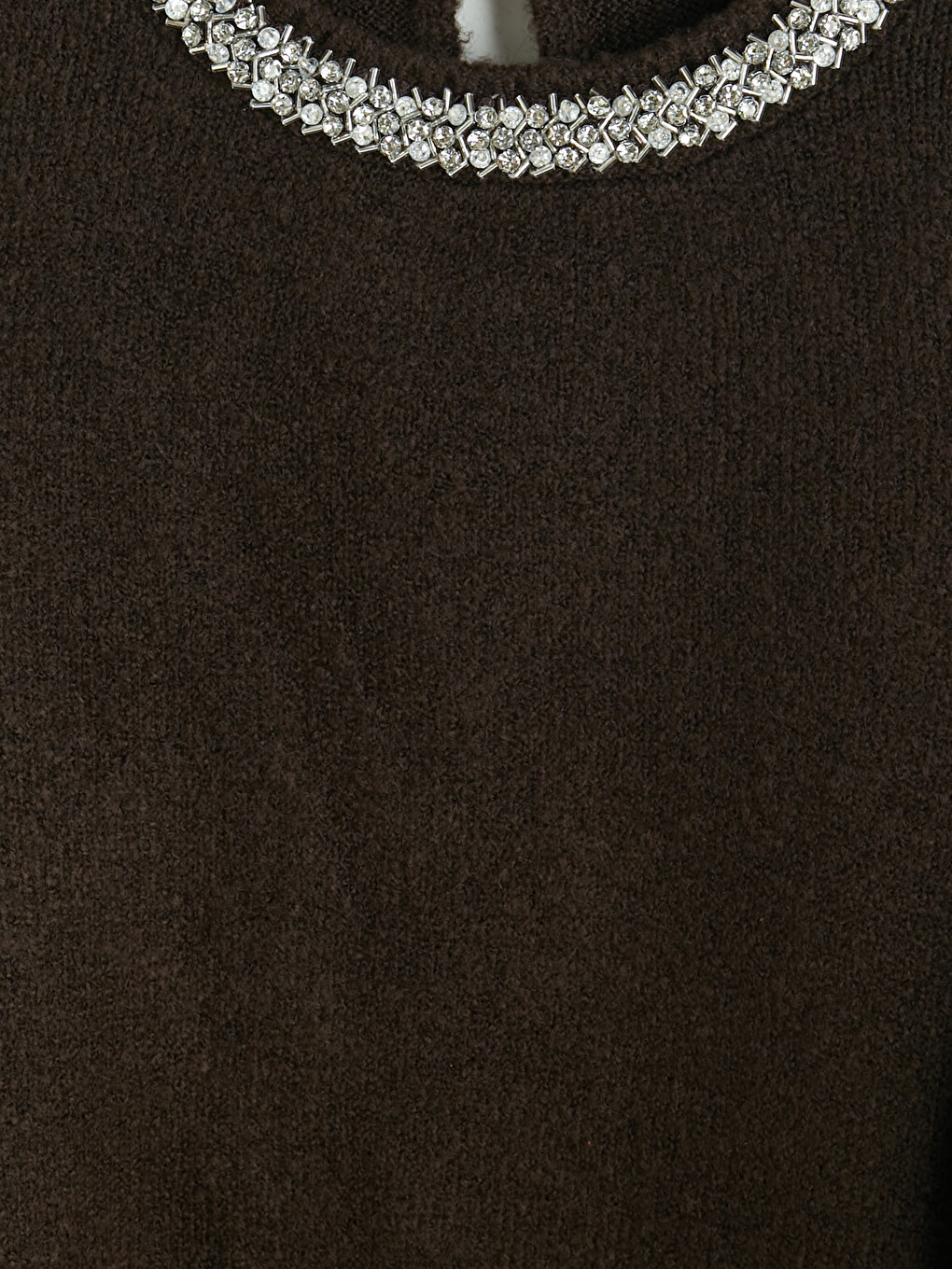 Crew Neck Rhinestone Embellished Women's Knitwear Sweater-6