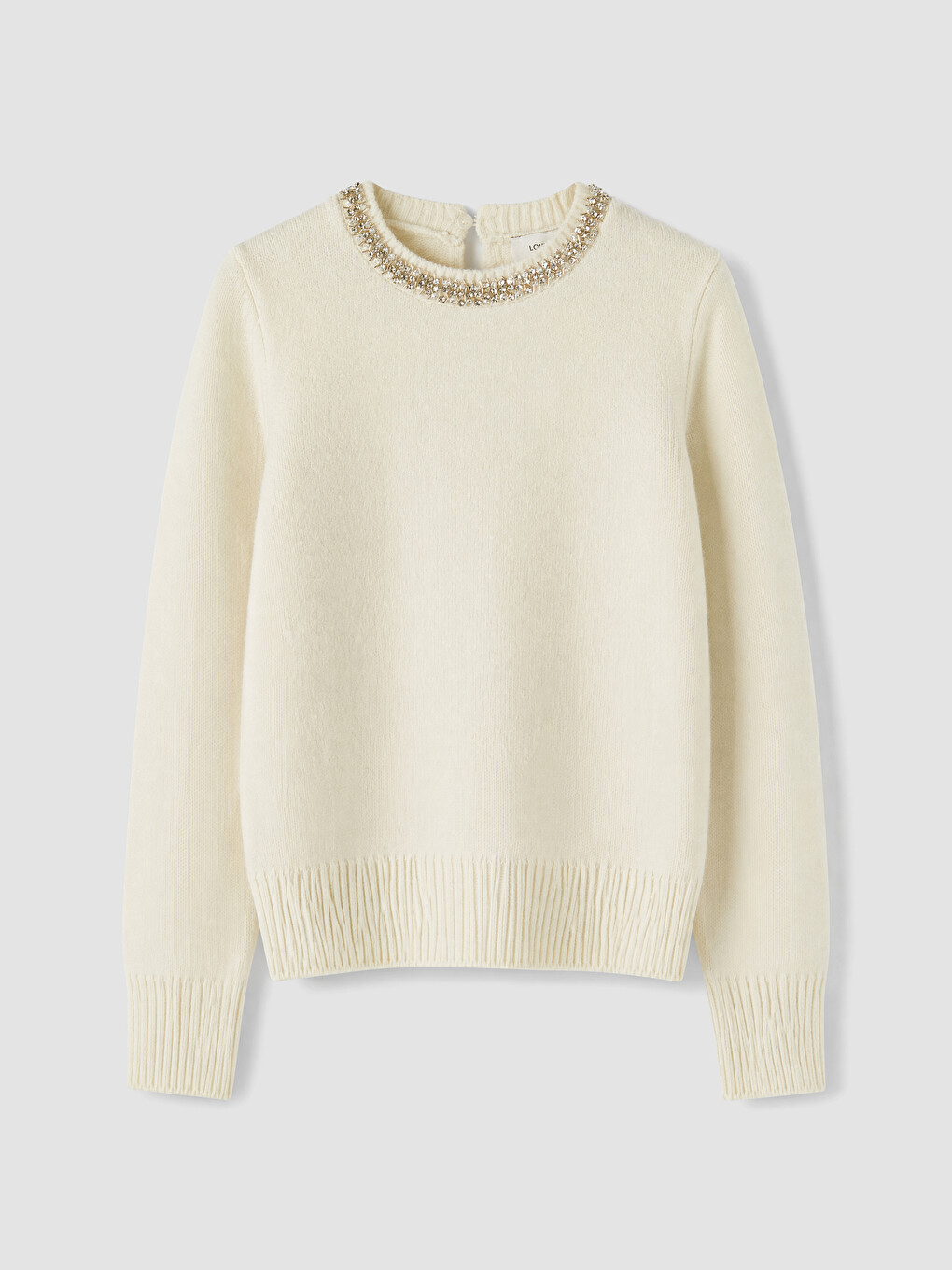 Crew Neck Rhinestone Embellished Women's Knitwear Sweater-4