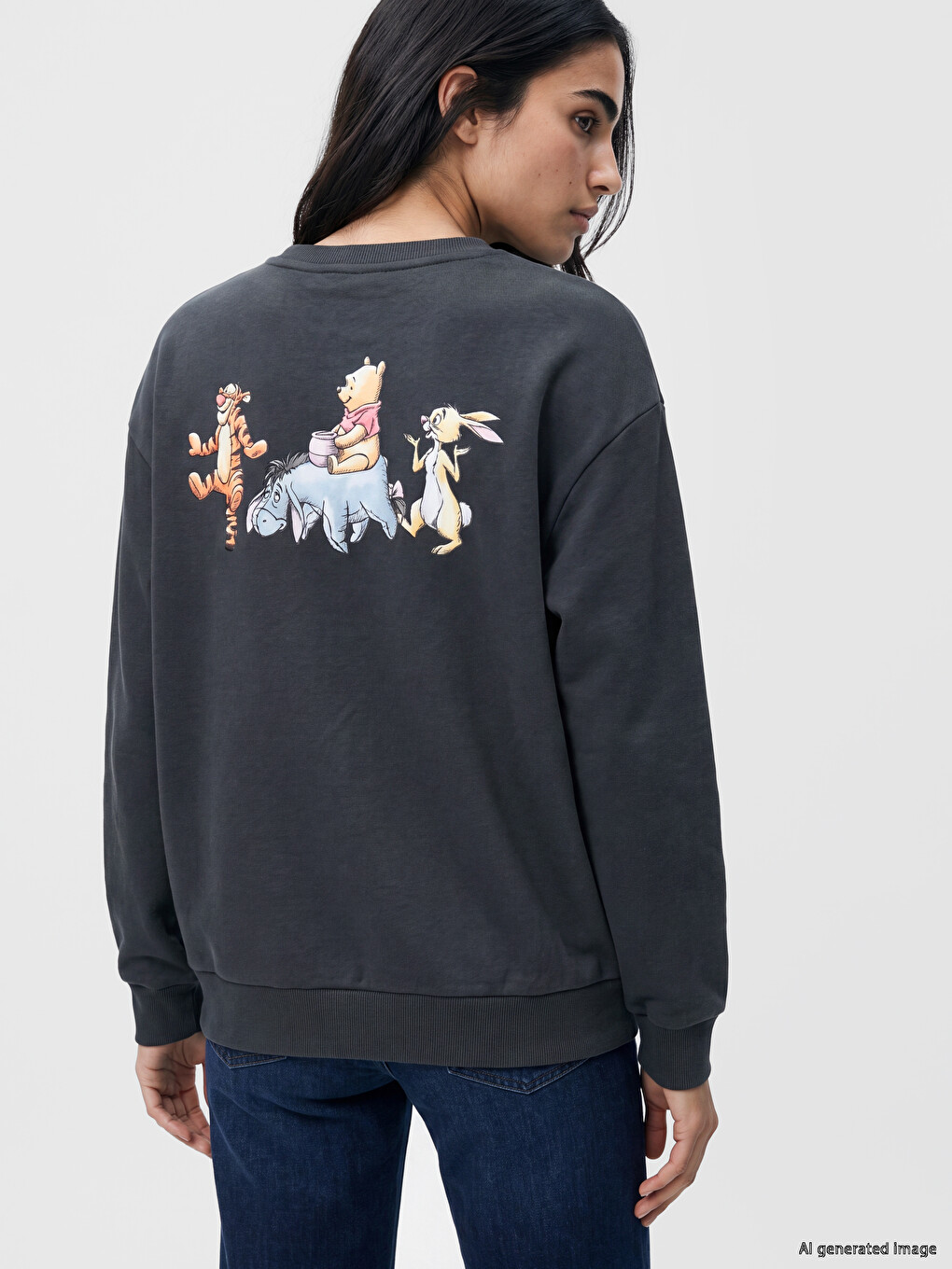 Bluza Sportive Oversize Për Gra Me Print Winnie The Pooh