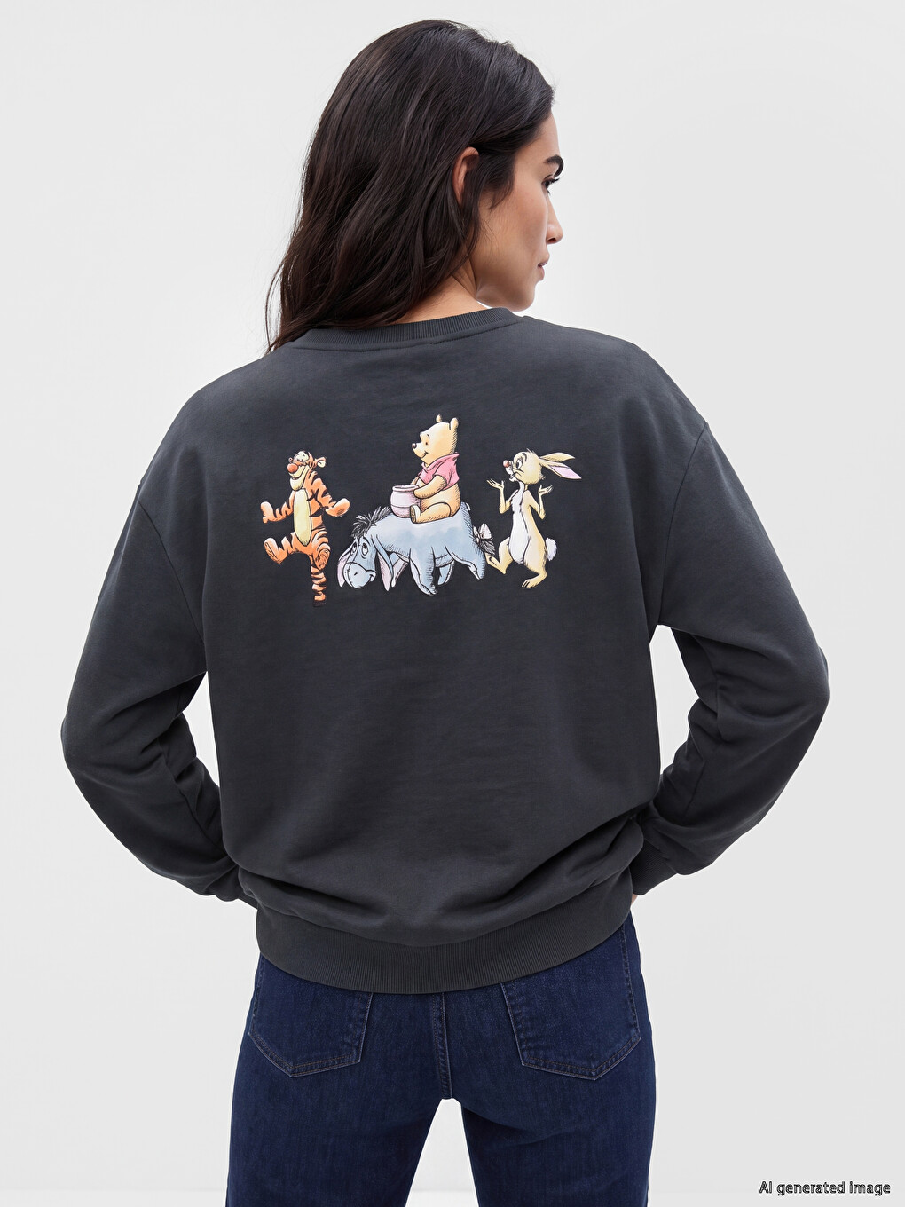 Bluza Sportive Oversize Për Gra Me Print Winnie The Pooh-3
