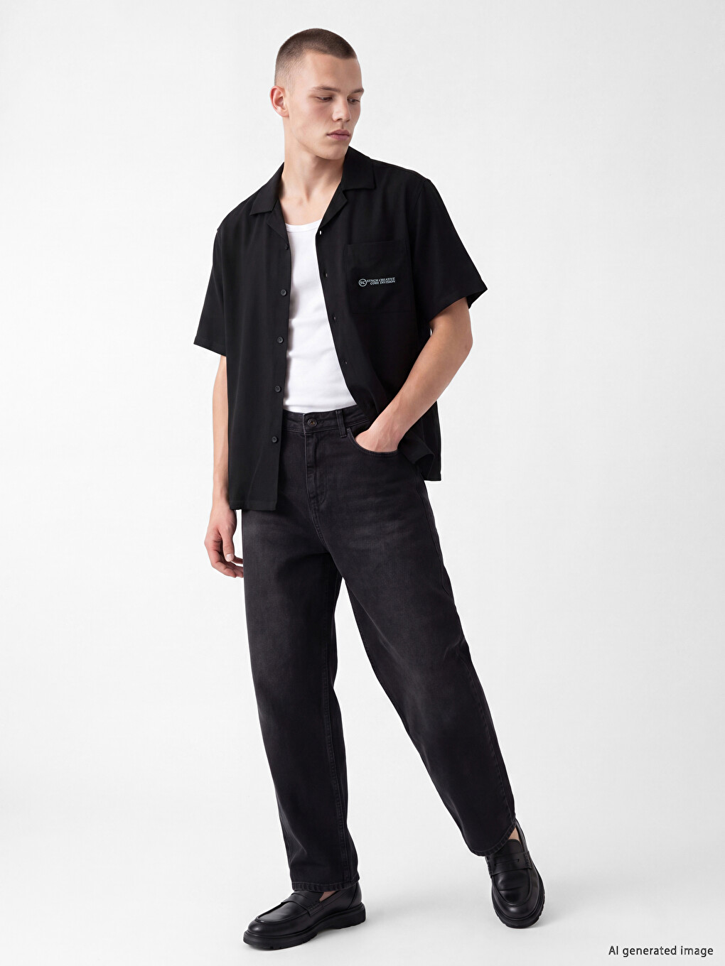 Standard Fit Printed Men's Textured Shirt-1