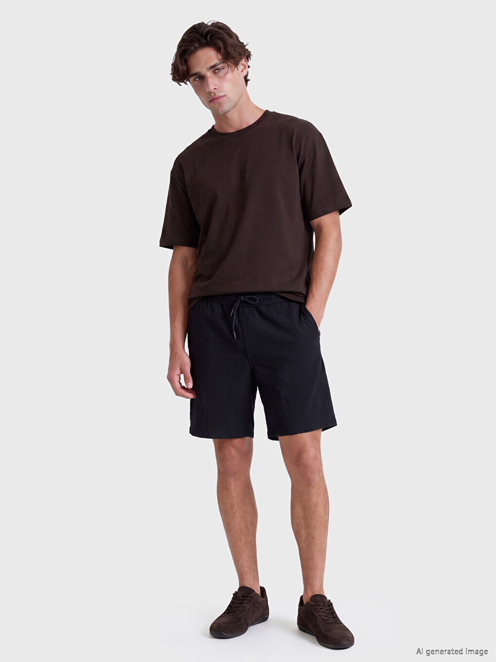 Siyah Regular Fit Erkek Şort