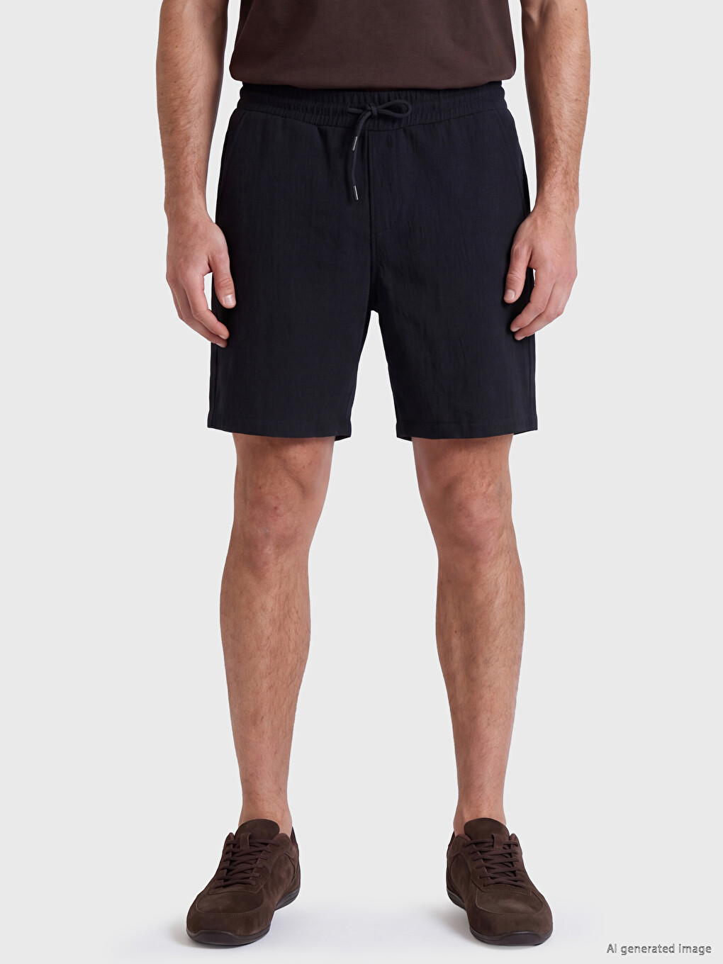 Siyah Regular Fit Erkek Şort-1