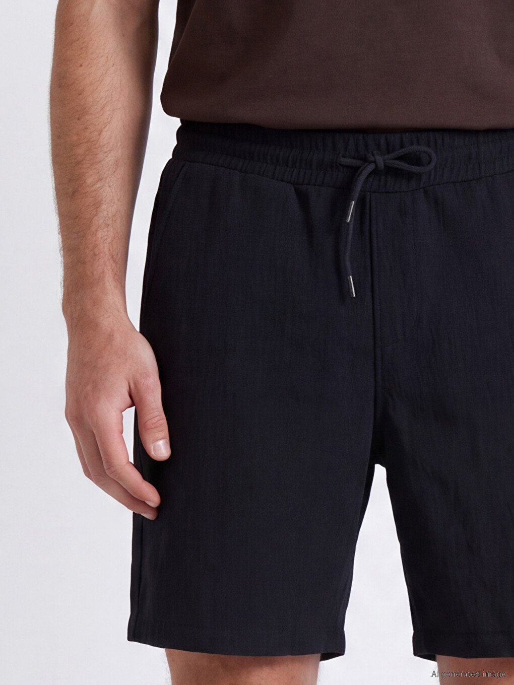 Siyah Regular Fit Erkek Şort-2