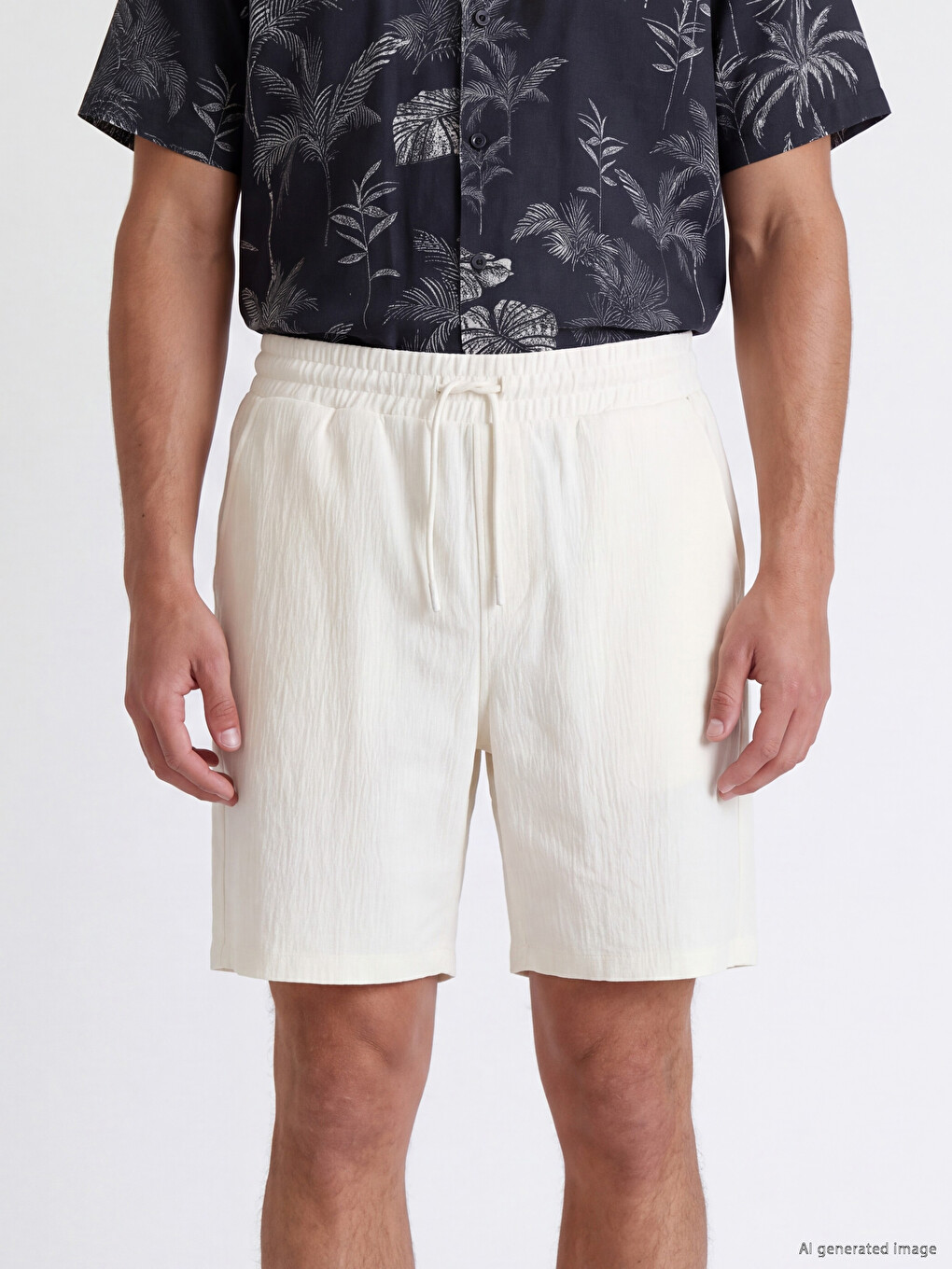 Gri Regular Fit İnterlok Erkek Şort-2