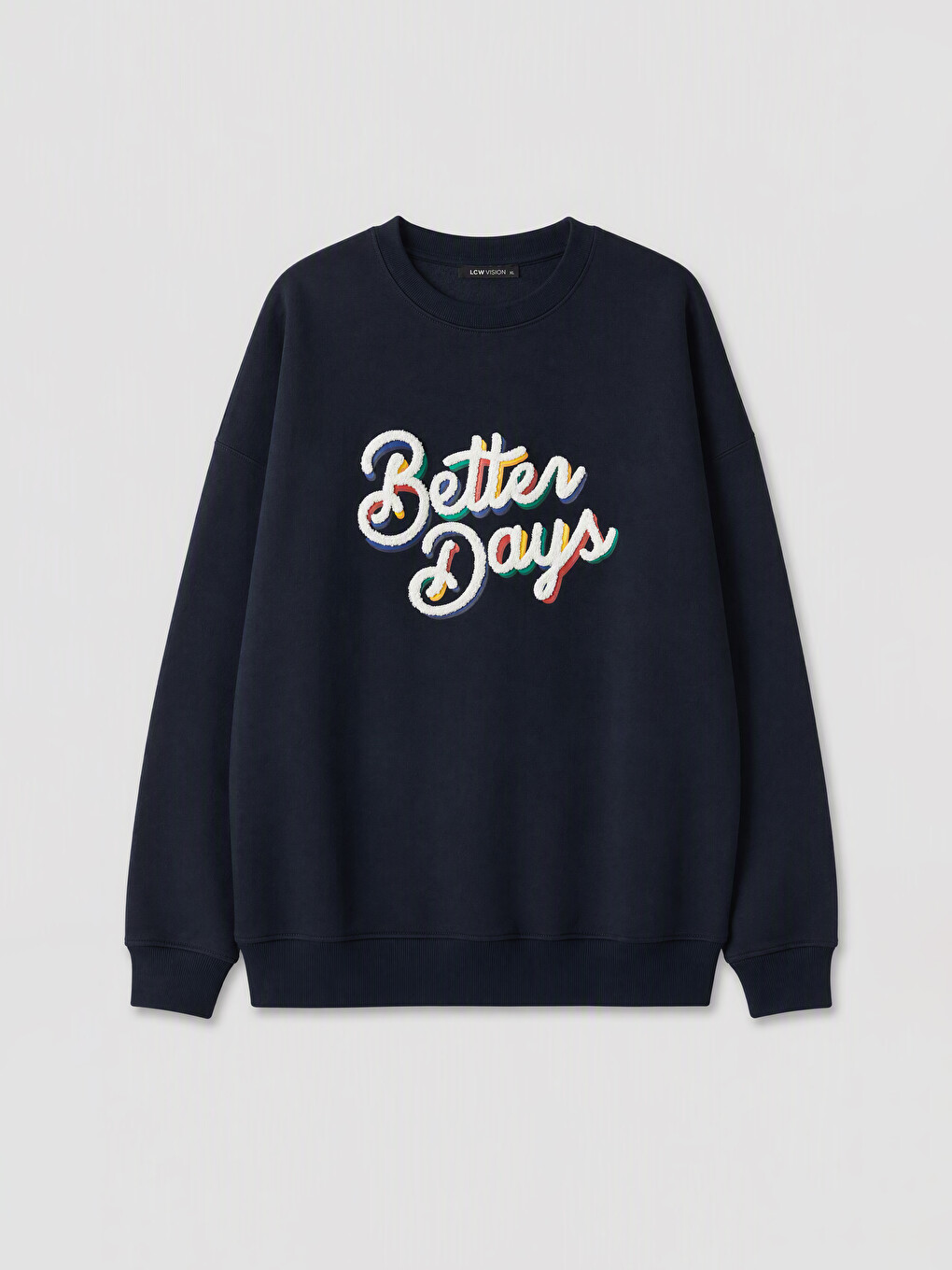 Crew Neck Embroidered Women's Thick Sweatshirt-4