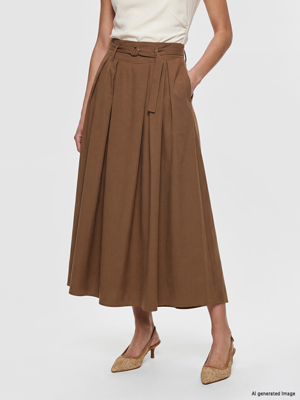Woman Brown Skirt-1