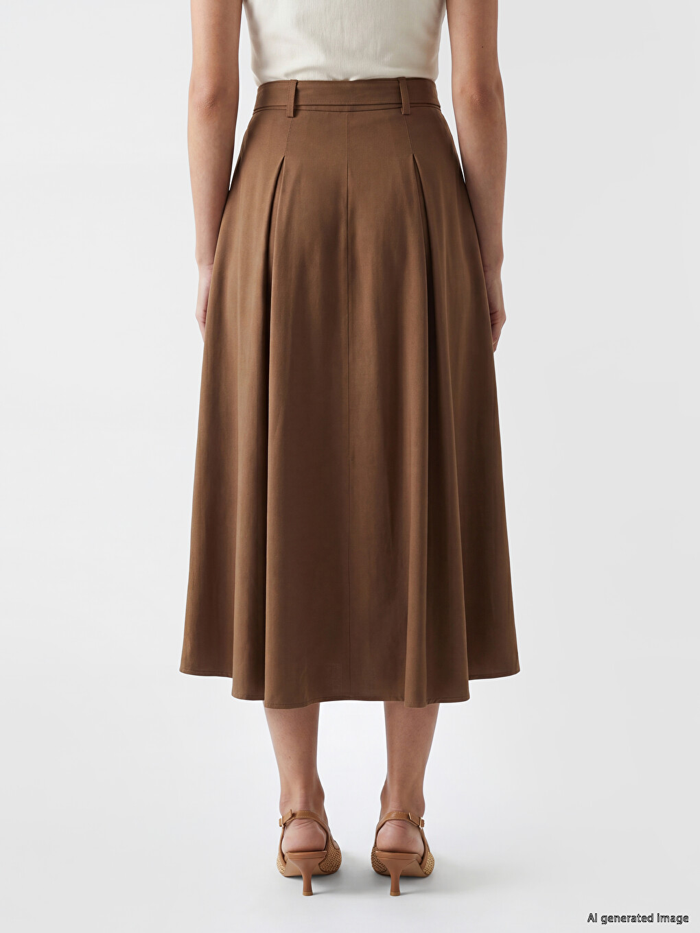 Woman Brown Skirt-3