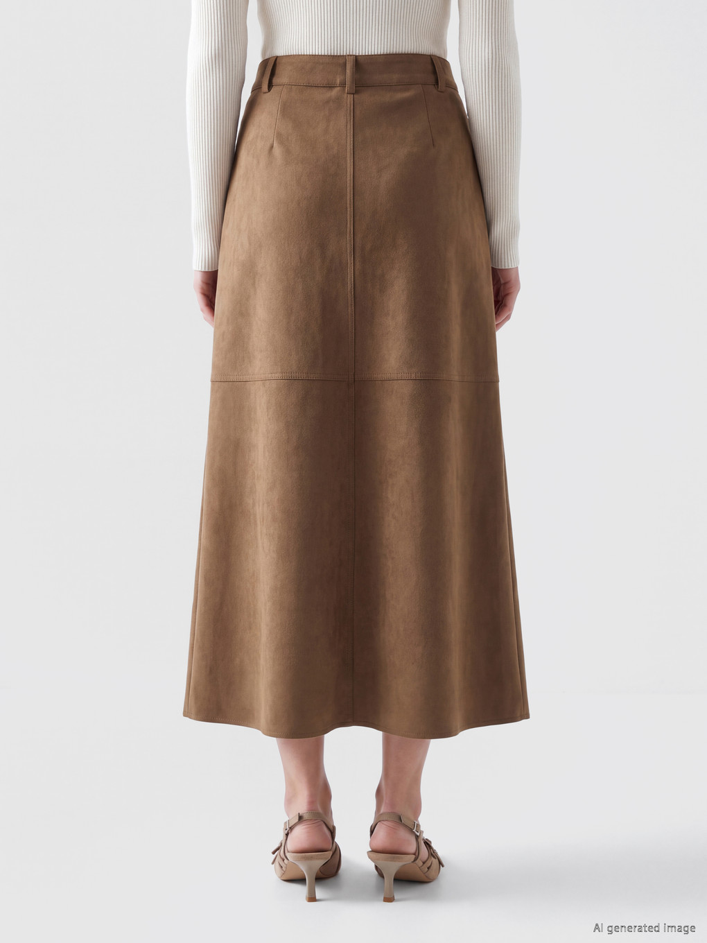 A-line Faux Suede Skirt-3