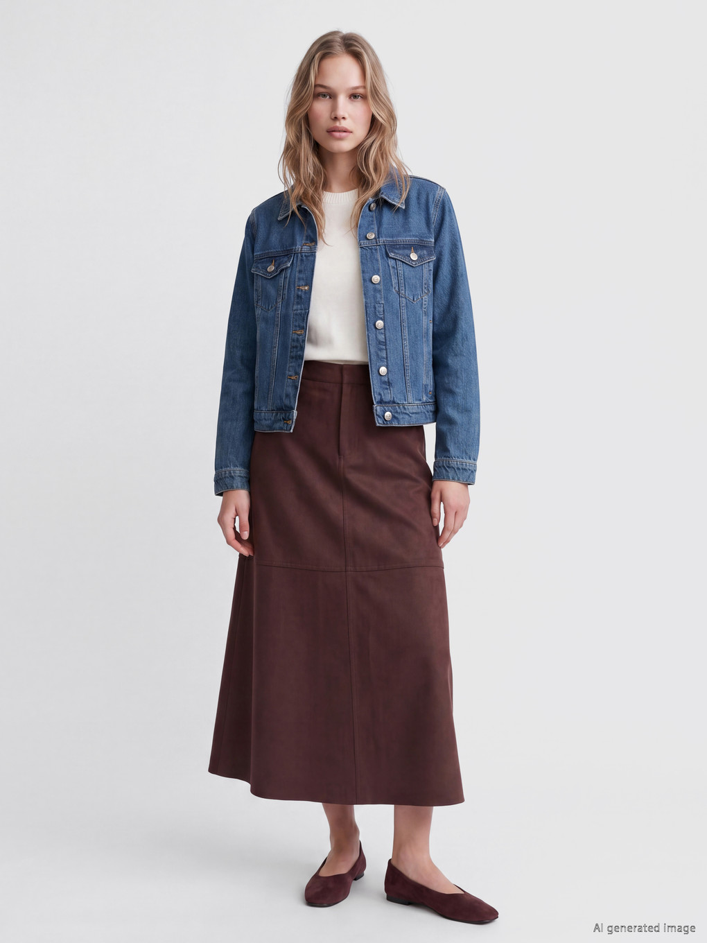 A-line Faux Suede Skirt