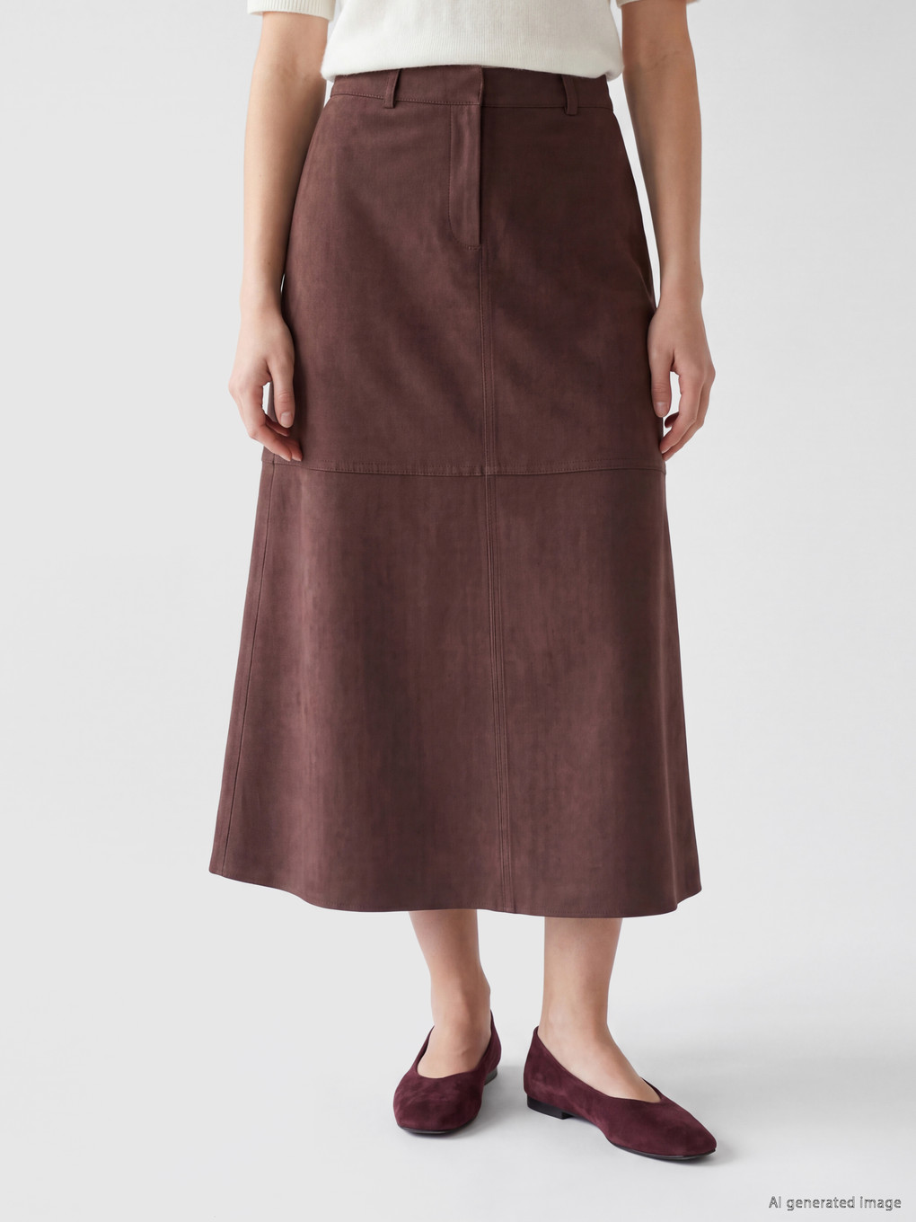 A-line Faux Suede Skirt-1