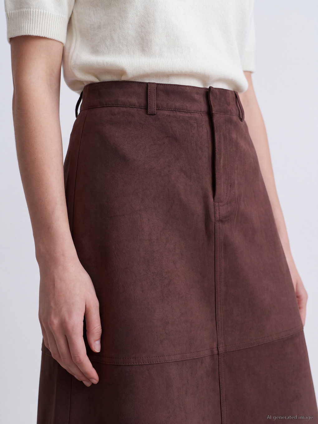 A-line Faux Suede Skirt-2