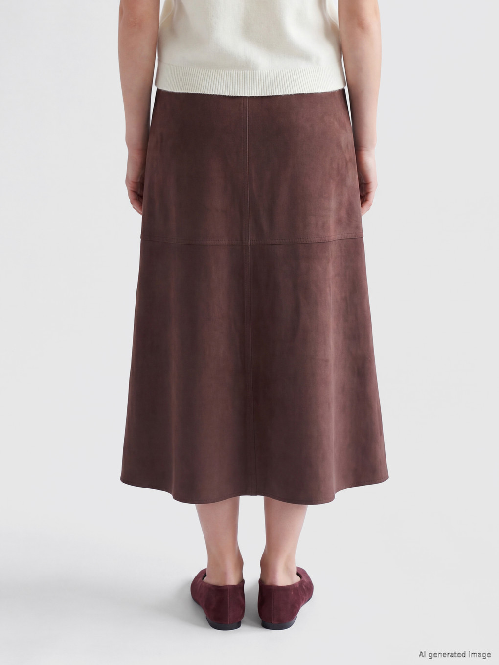 A-line Faux Suede Skirt-3