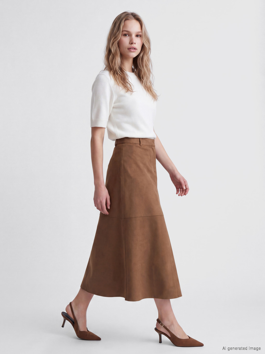 A-line Faux Suede Skirt