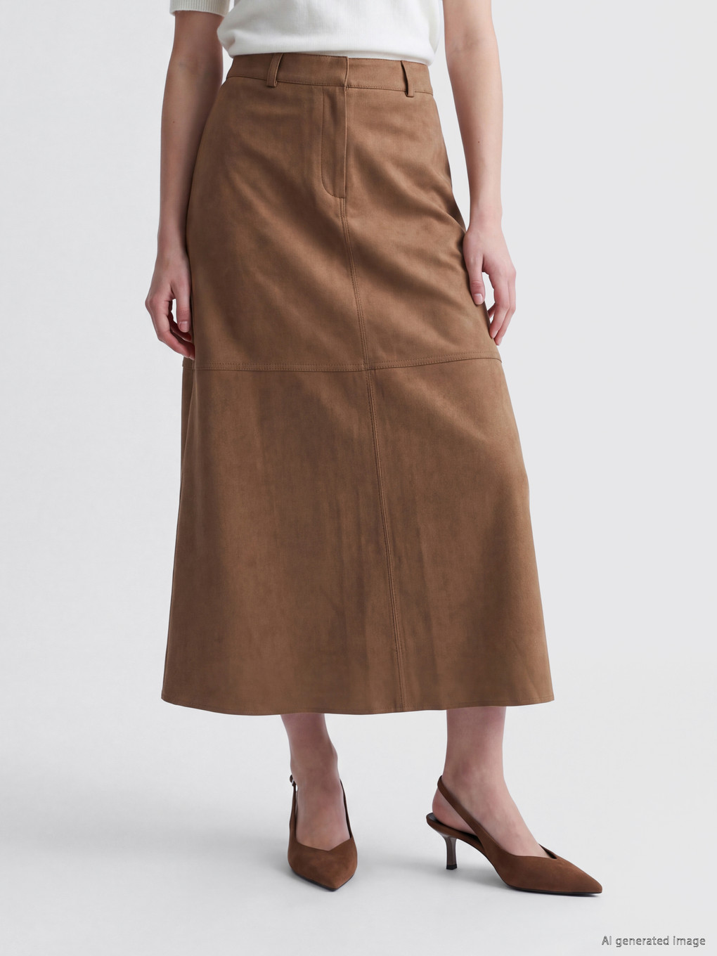 A-line Faux Suede Skirt-1