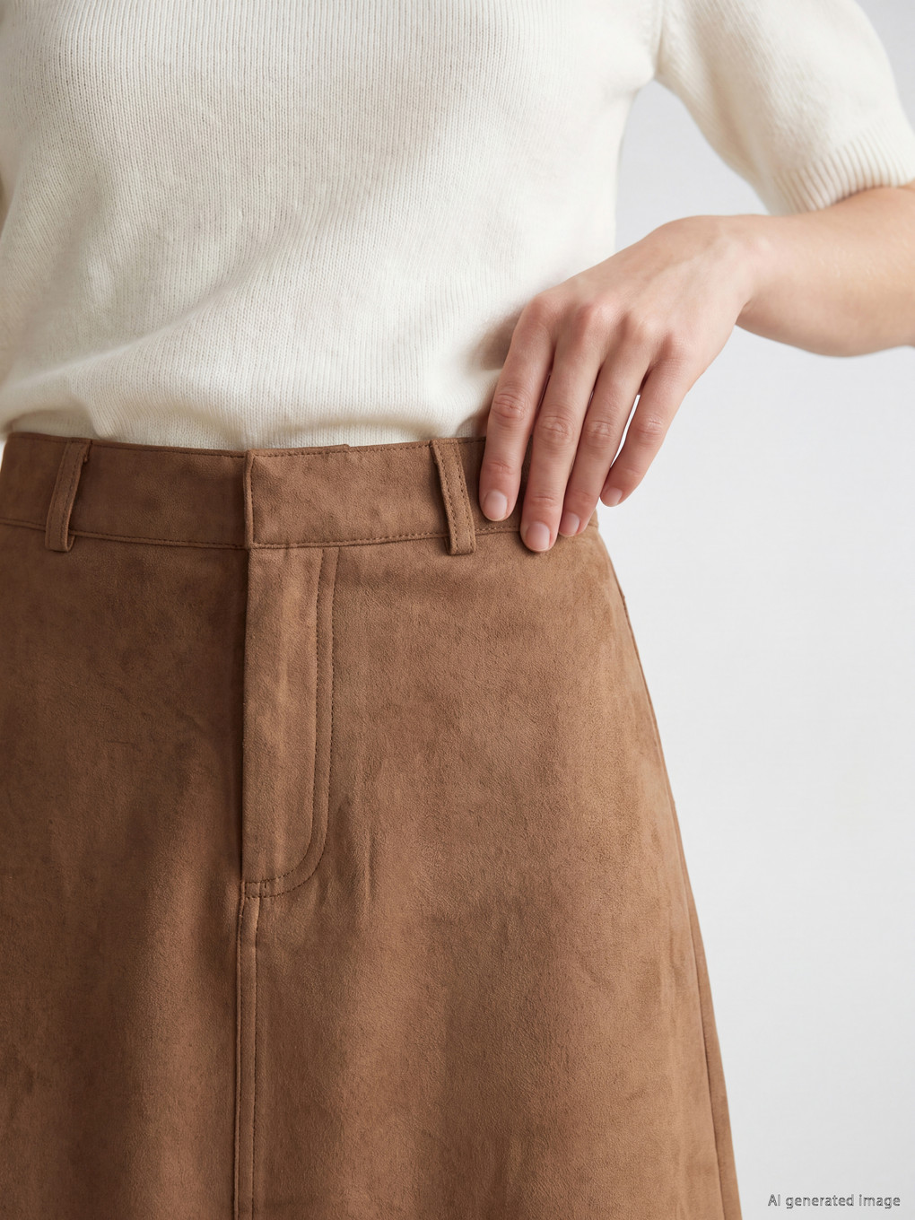 A-line Faux Suede Skirt-2