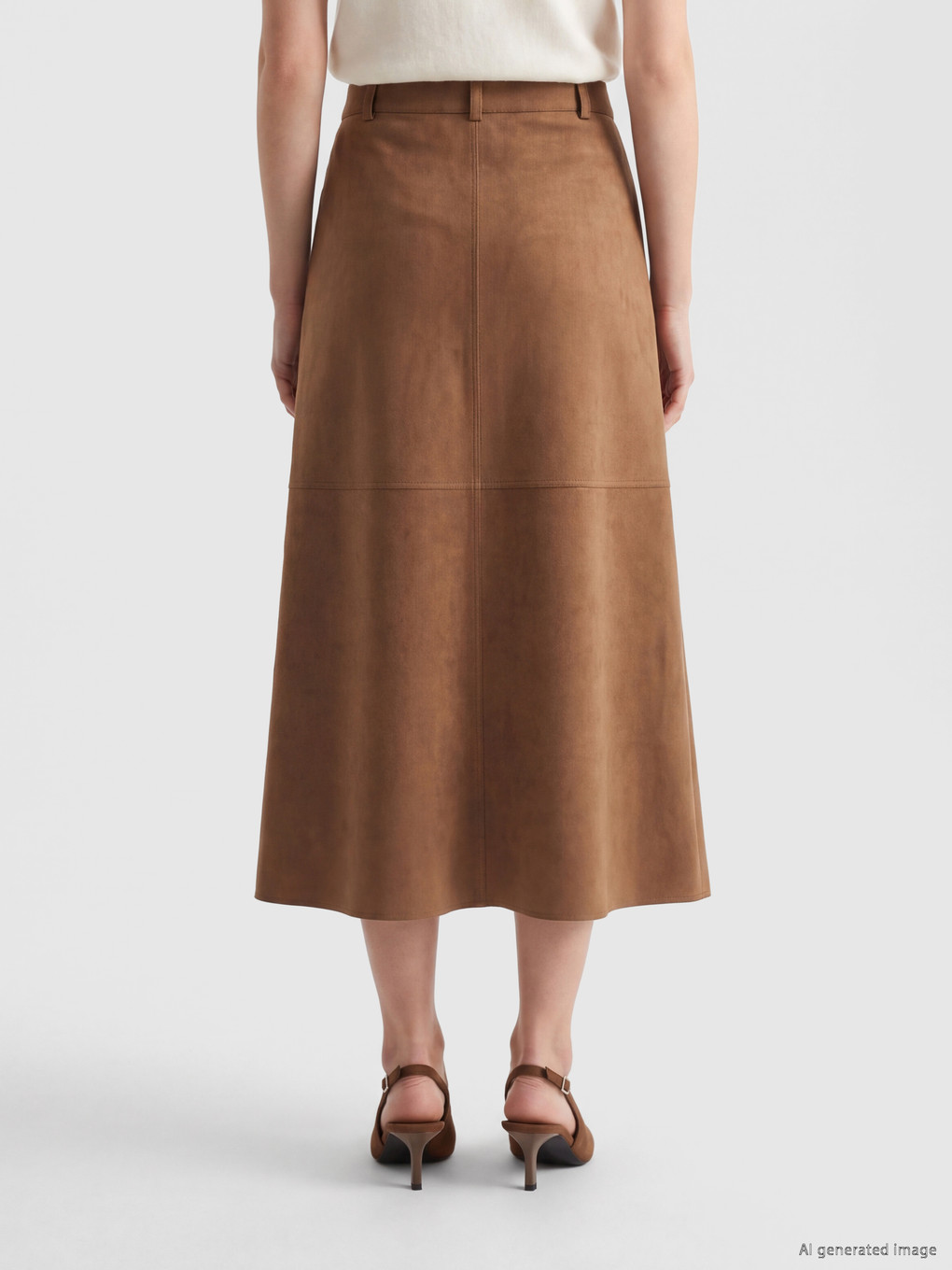A-line Faux Suede Skirt-3
