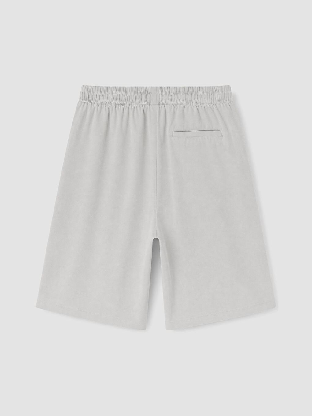 Gri Loose Fit Gabardin Erkek Şort-3