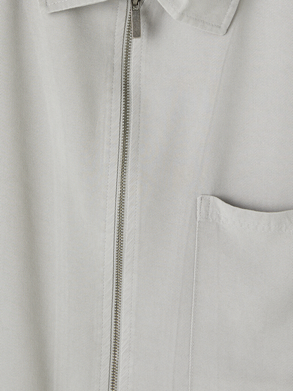 Gri Loose Fit Gabardin Erkek Gömlek-2