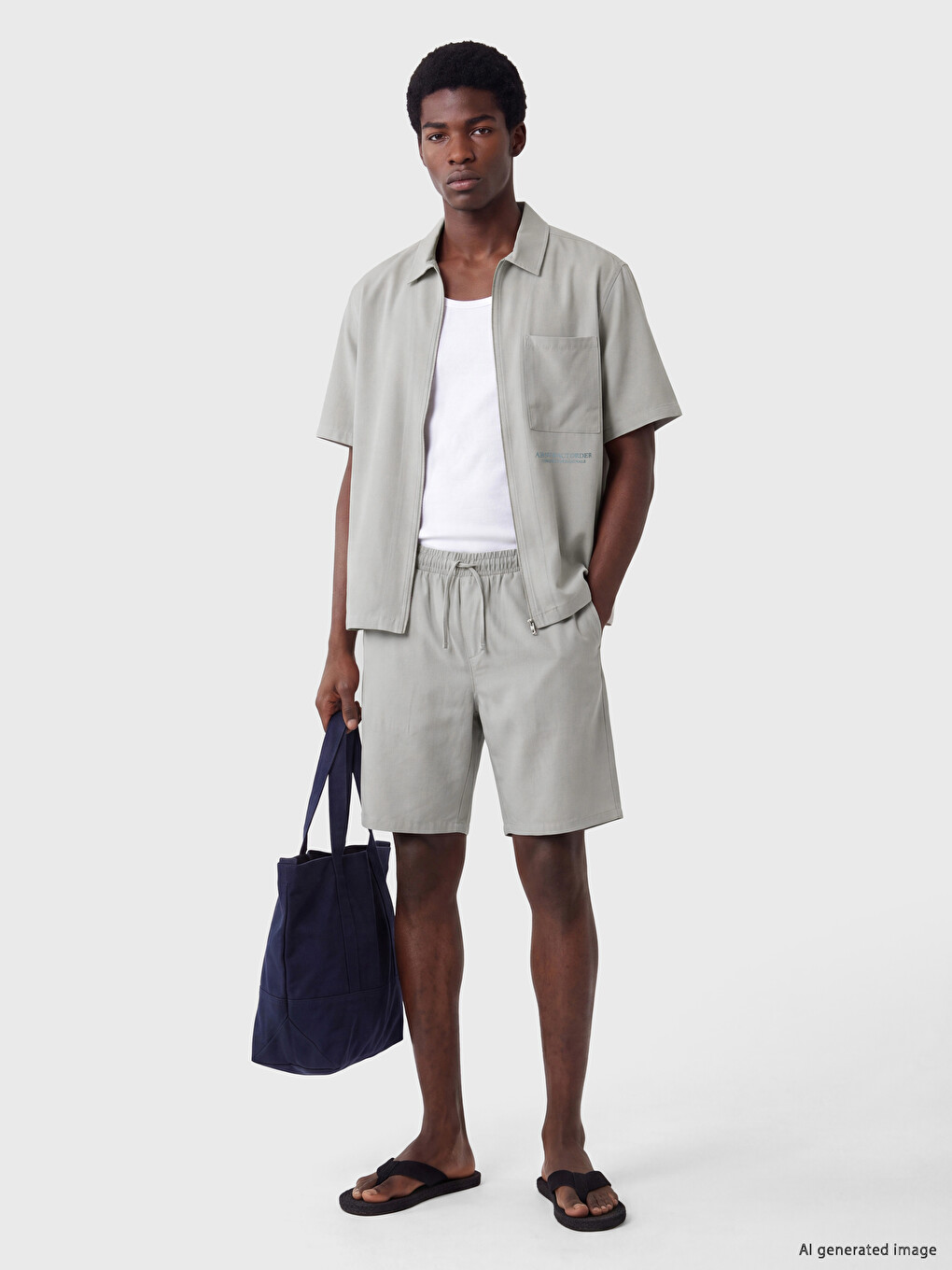Loose Fit Gabardine Men's Shirt-1