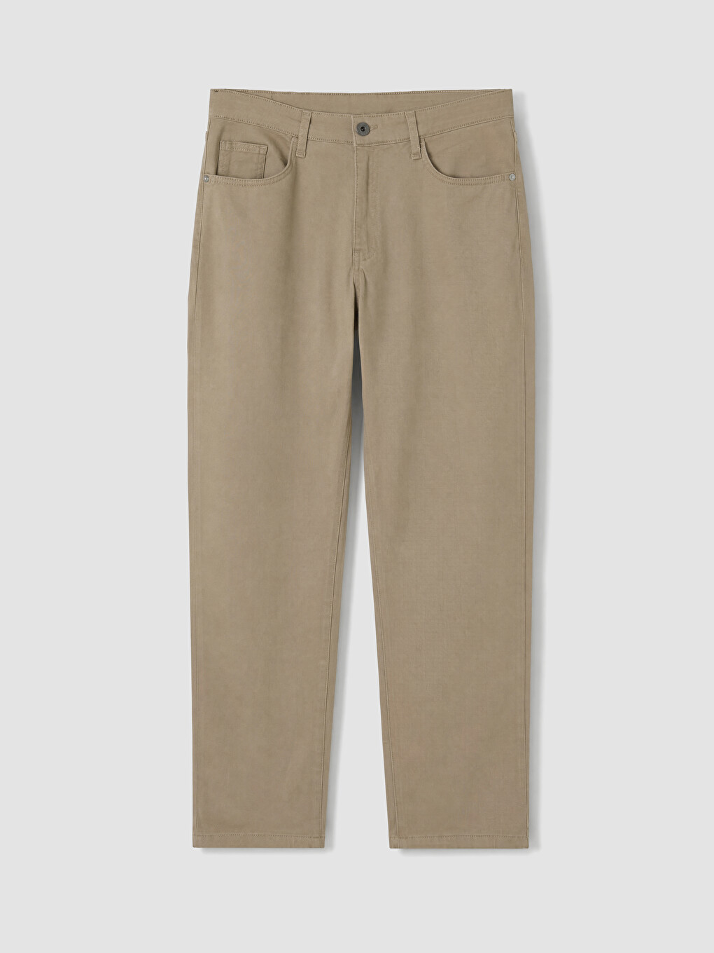 Bej Standart Kalıp Gabardin Erkek Pantolon