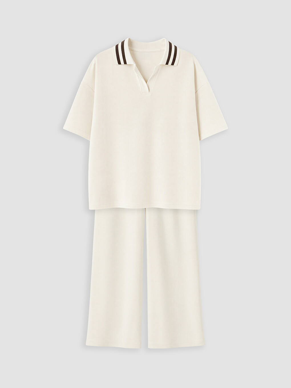 Polo Collar Short Sleeve Girls' Set