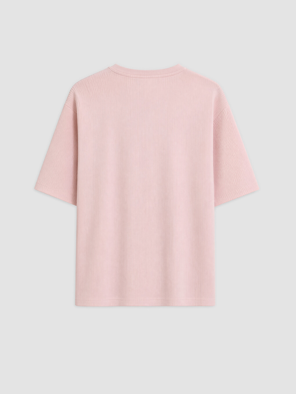 Pembe Bisiklet Yaka Baskılı Erkek Tişört-1