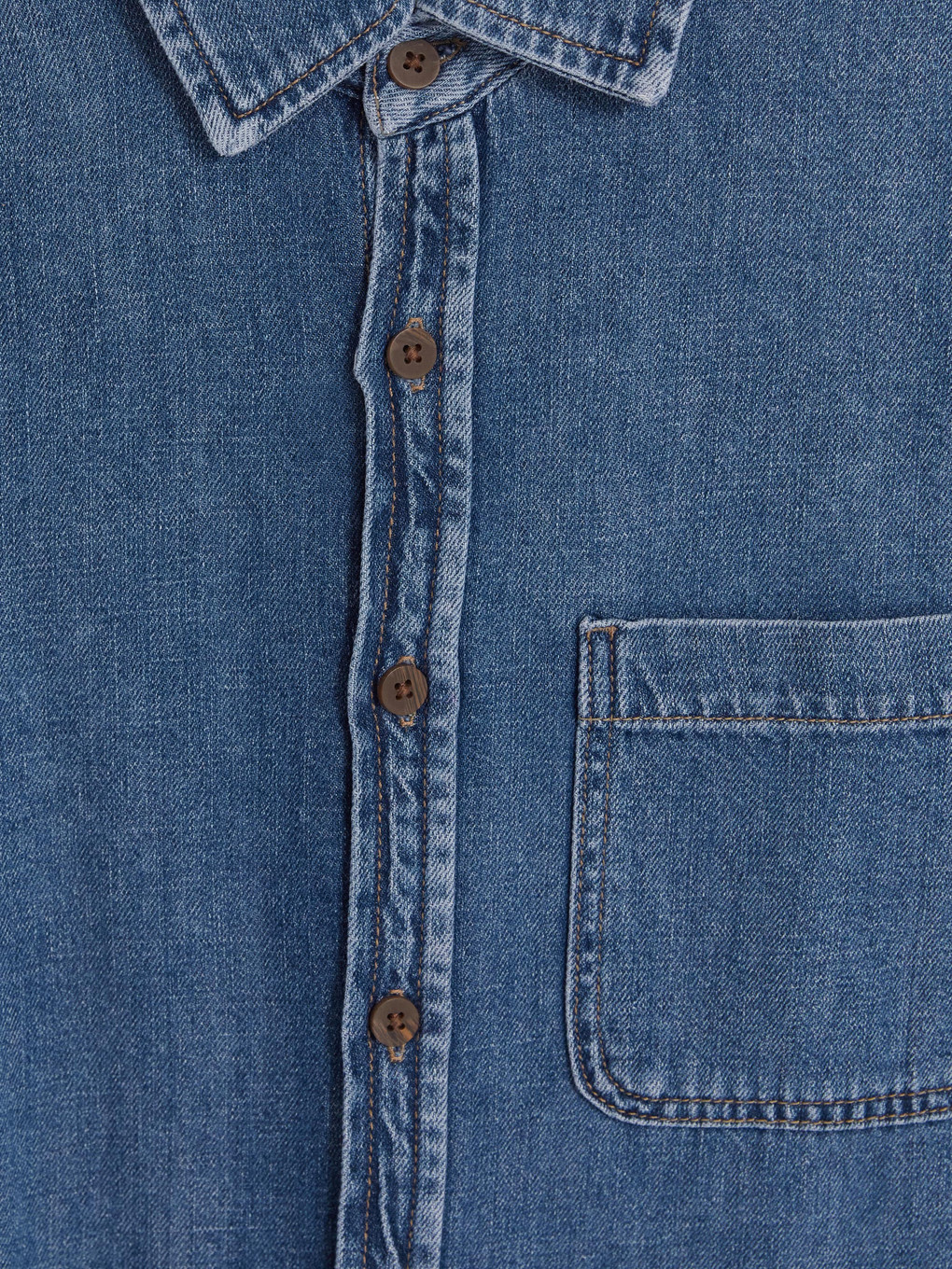 İndigo Relax Fit Erkek Jean Gömlek-5