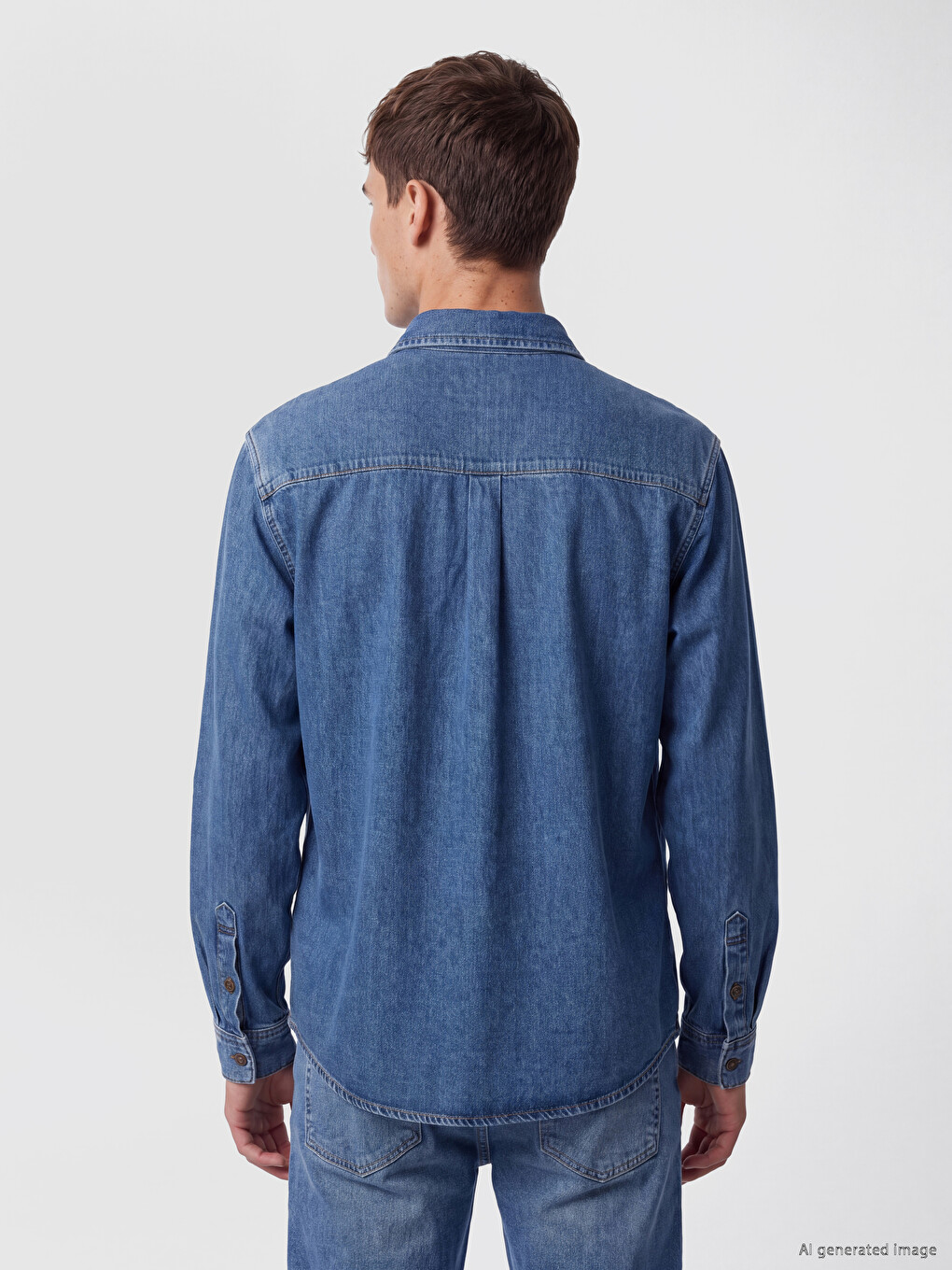 İndigo Relax Fit Erkek Jean Gömlek-3