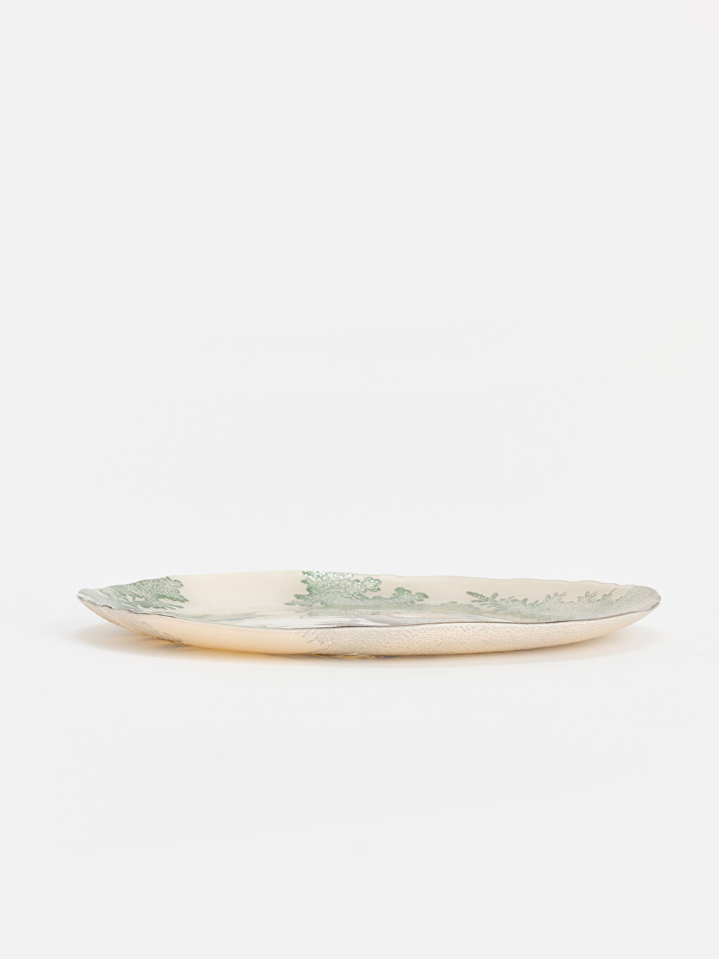 طبق تقديم زجاجي مطبوع بغزال 32 Cm-3