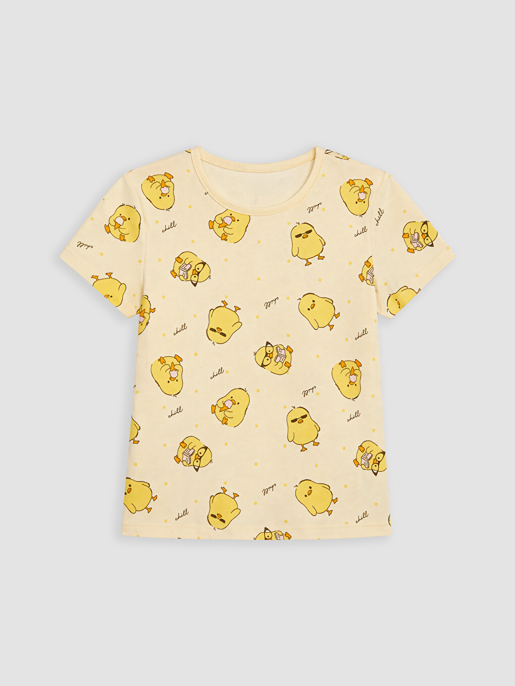 Sarı Kız Çocuk Şortlu Pijama Takımı-1