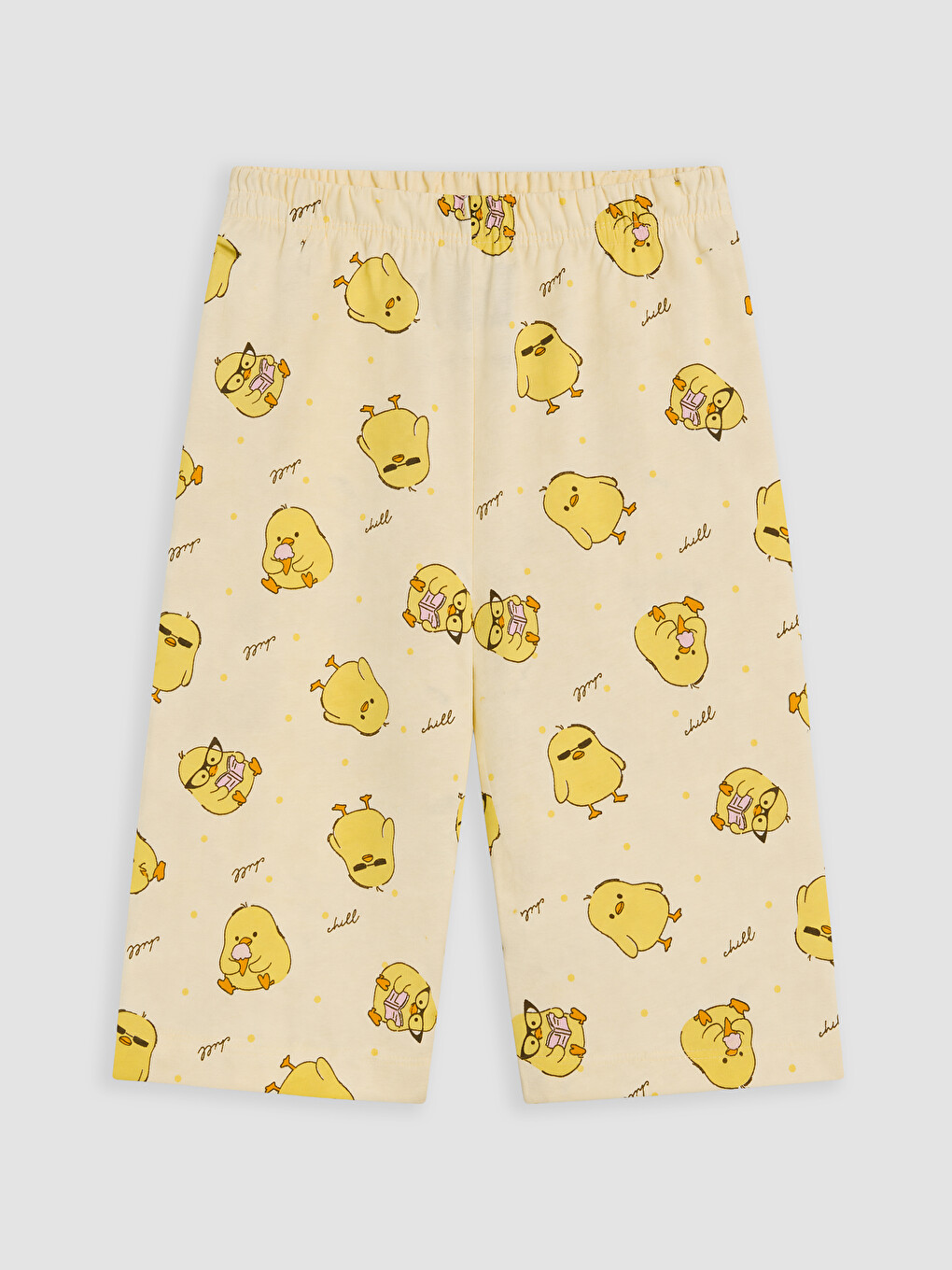Sarı Kız Çocuk Şortlu Pijama Takımı-4