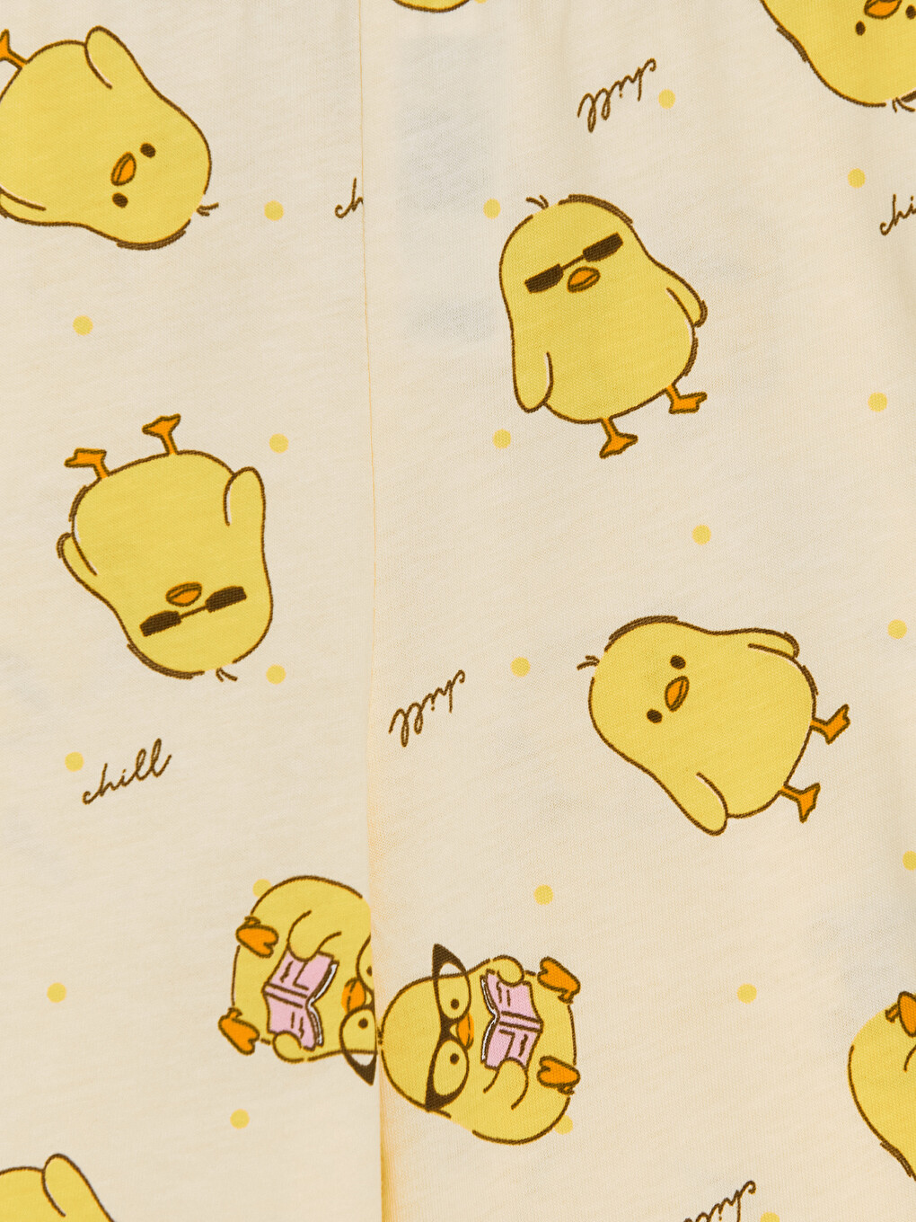 Sarı Kız Çocuk Şortlu Pijama Takımı-5