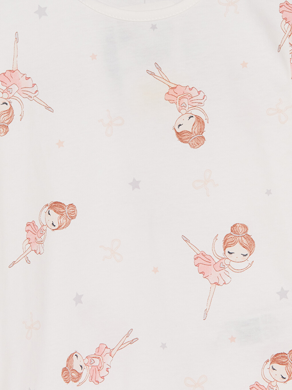 Ekru Bisiklet Yaka Kız Çocuk Şortlu Pijama Takımı-2