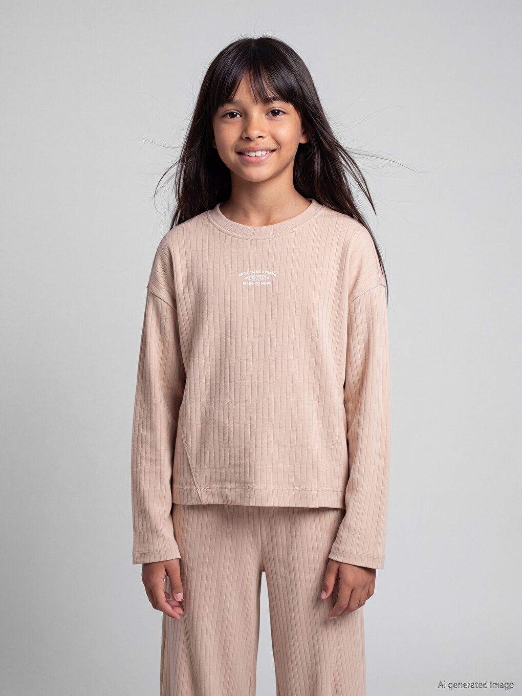 Printed Girls' Soft Touch Tracksuit Set-1