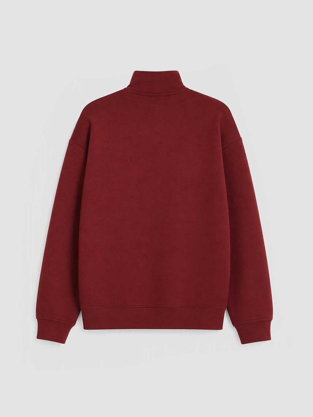 Bordo Dik Yaka Kız Çocuk Soft Touch Sweatshirt-1