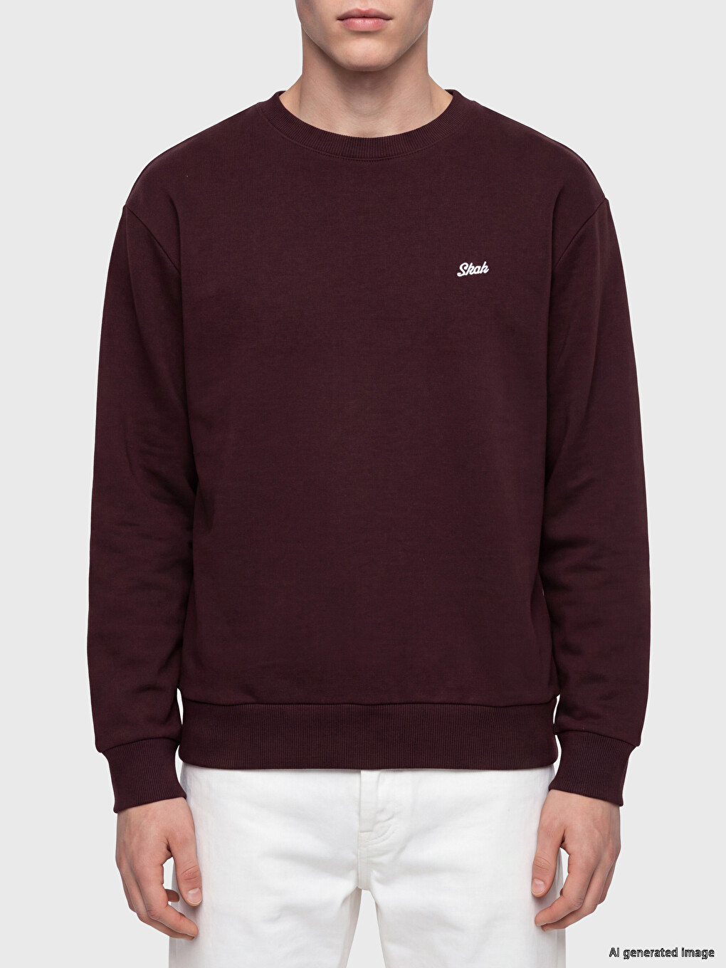 Crew Neck Stitch Embroidered Men's Sweatshirt-2