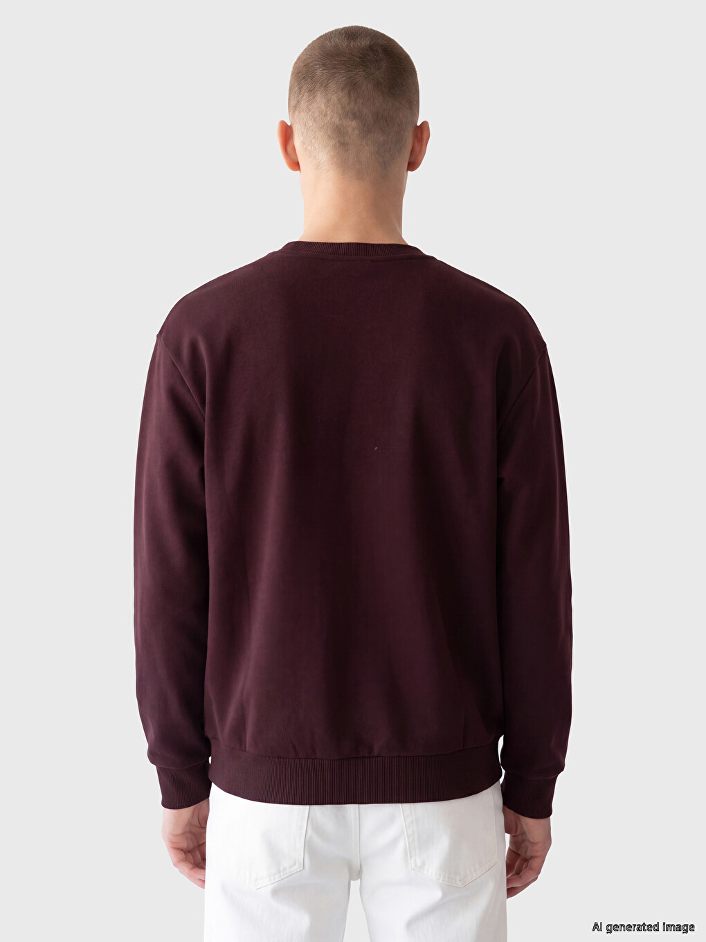 Crew Neck Stitch Embroidered Men's Sweatshirt-3