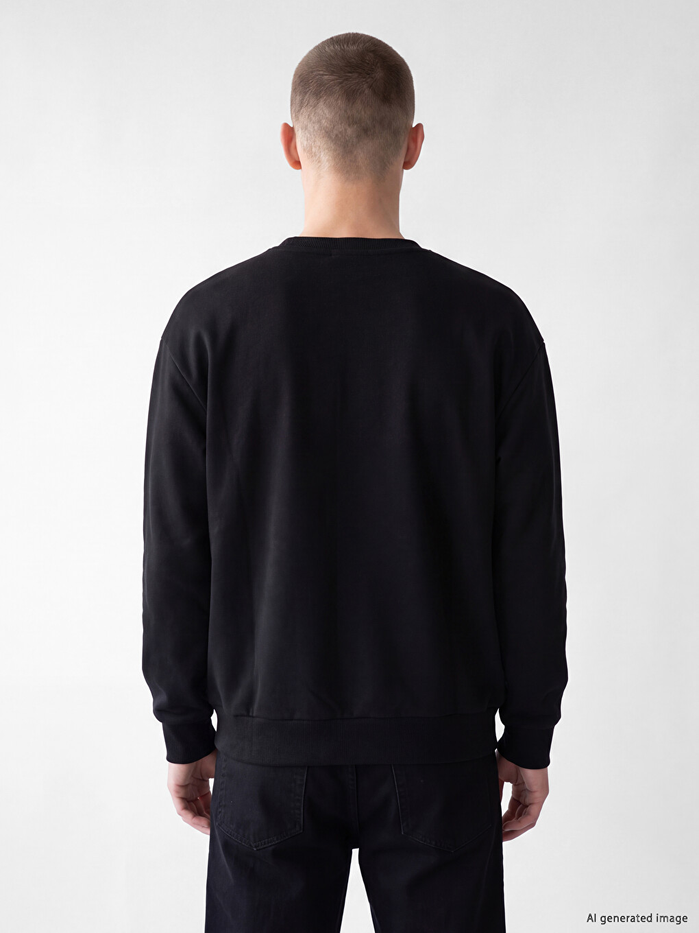 Crew Neck Embroidered Men's Sweatshirt-3