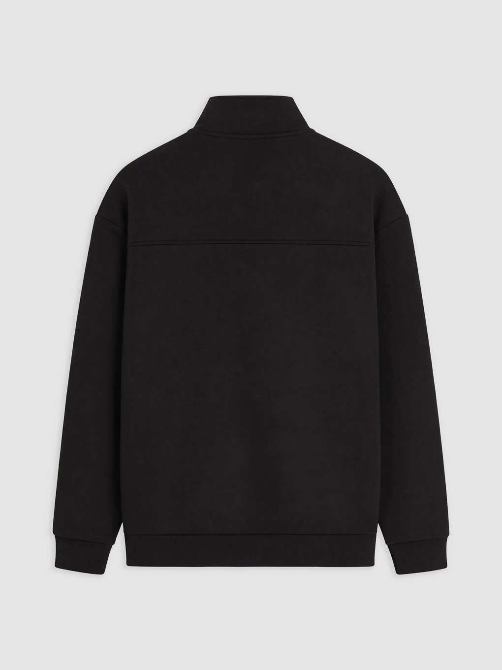 Siyah Dik Yaka Fermuarlı Sweatshirt-1