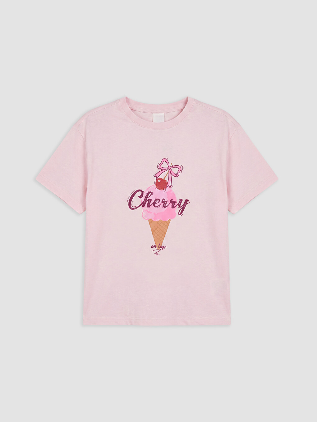 Pembe Baskılı Kız Çocuk Pijama Üst