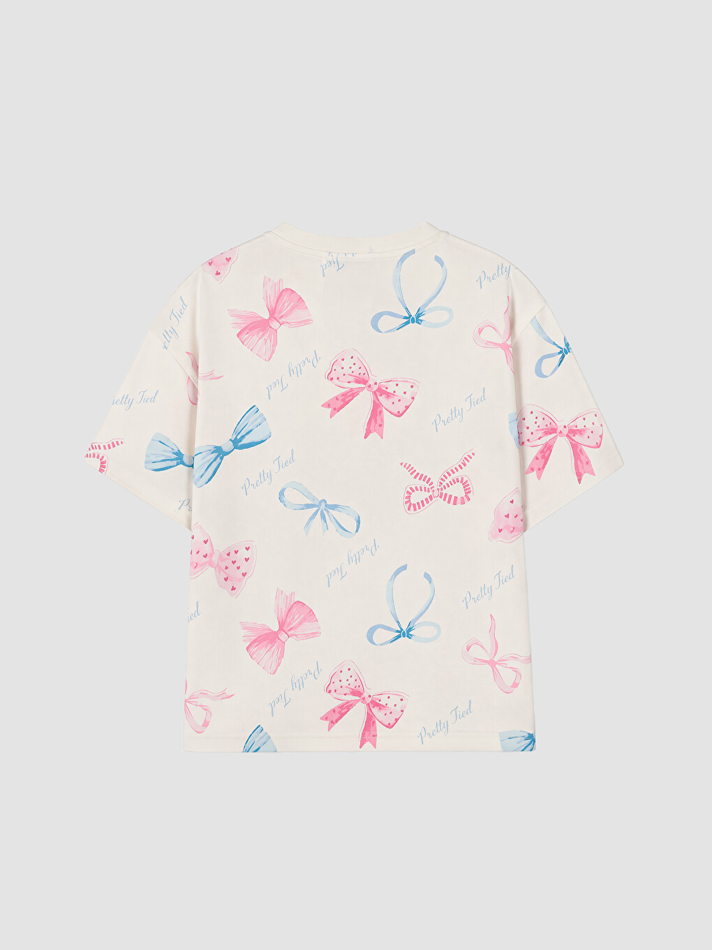 Ekru Baskılı Kız Çocuk Şortlu Pijama Takımı-3