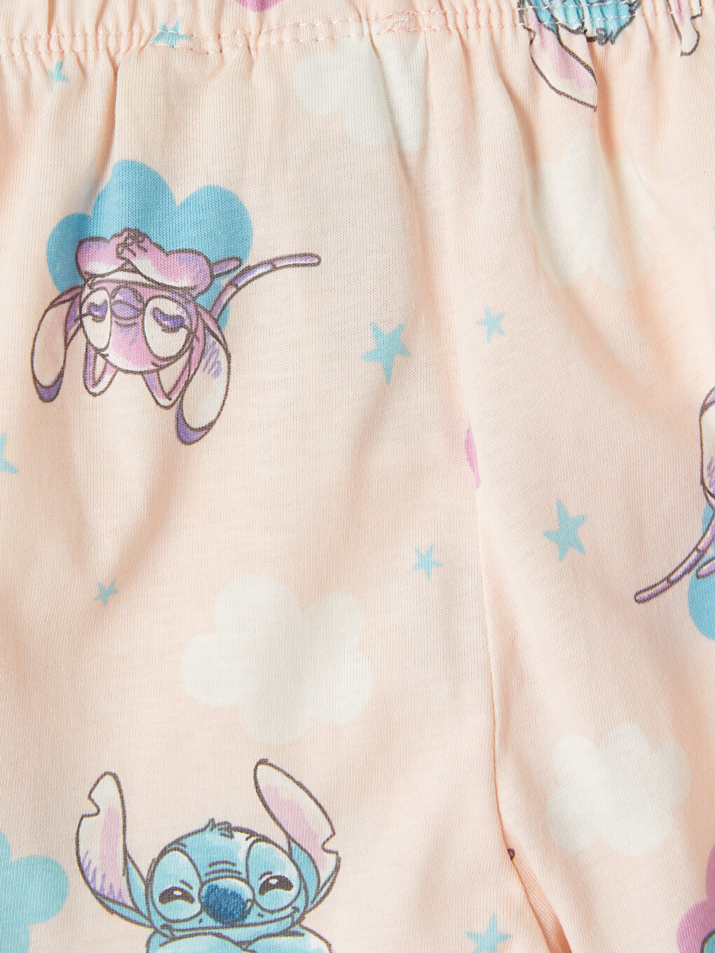 Ekru Stitch Baskılı Kız Çocuk Şortlu Pijama Takımı-6