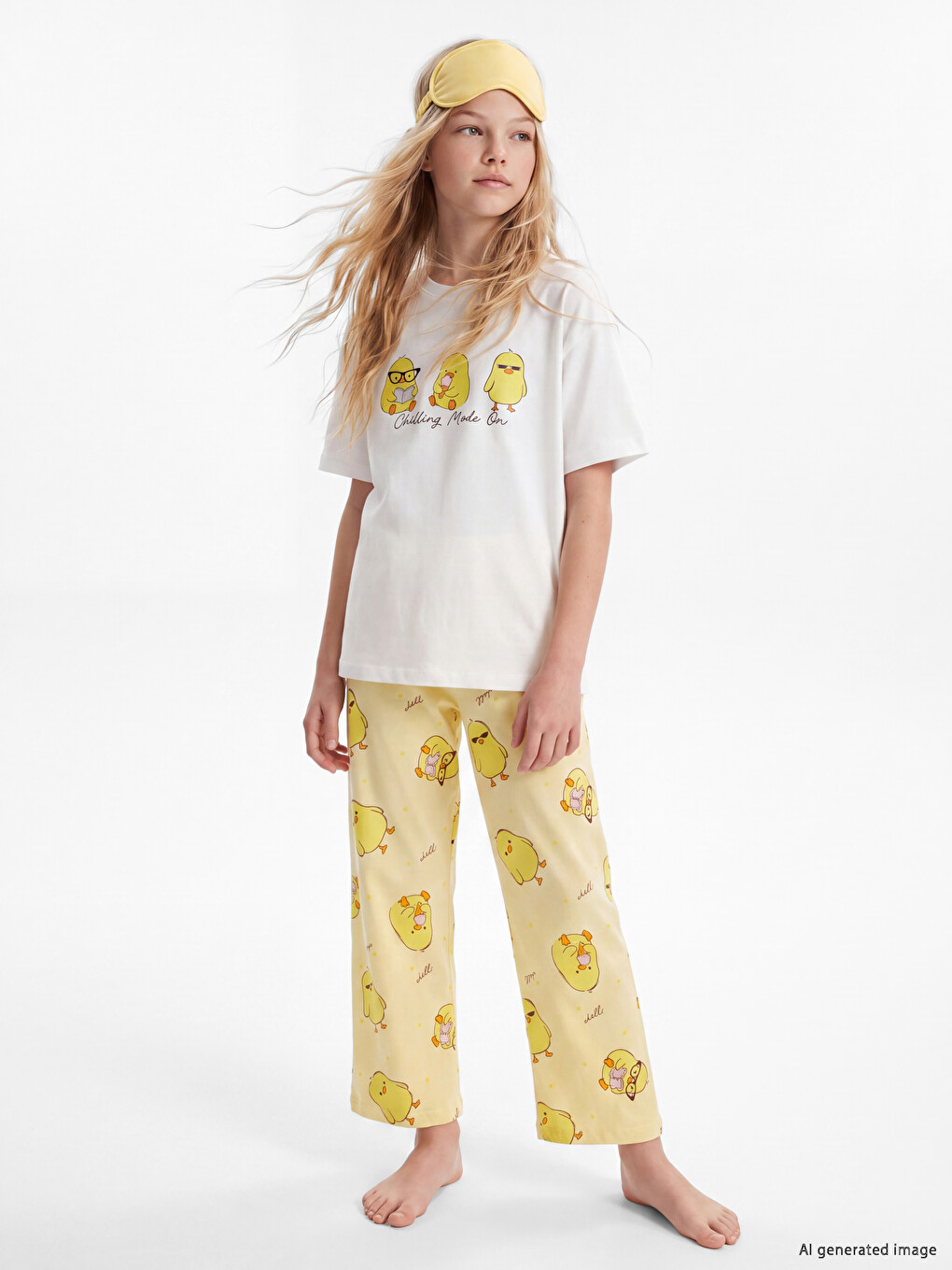 Girl Ecru Pyjama Set-1