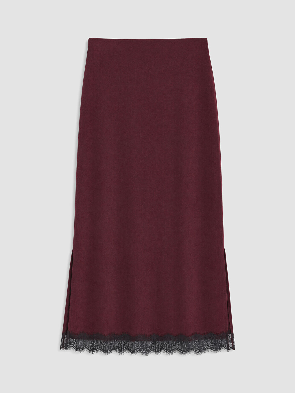 Elastic Waist Lace Detailed Slit Skirt-6
