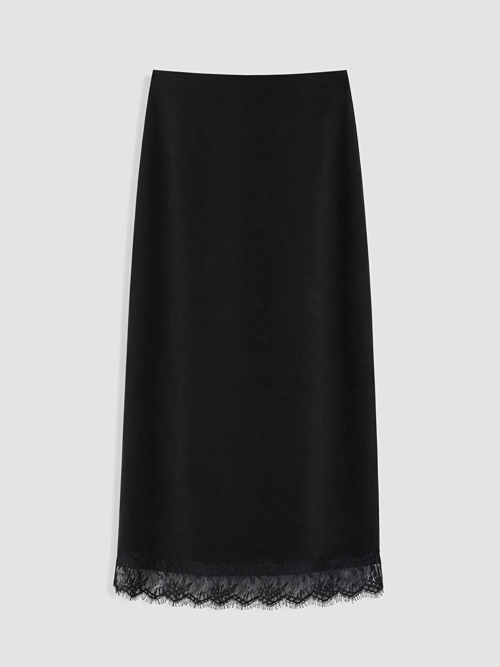 Elastic Waist Lace Detailed Slit Skirt-8
