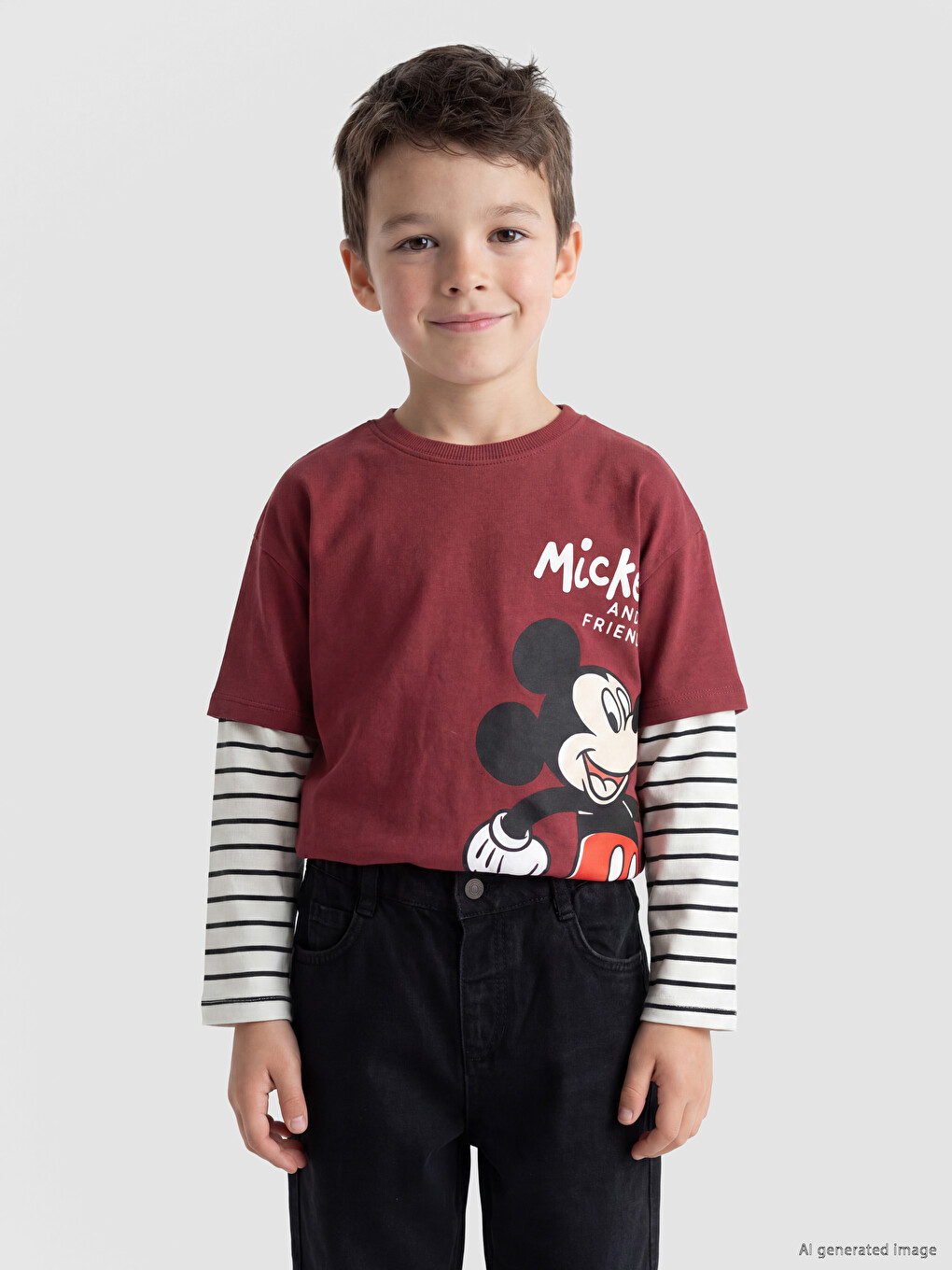 Mickey Mouse Printed Boys' T-shirt