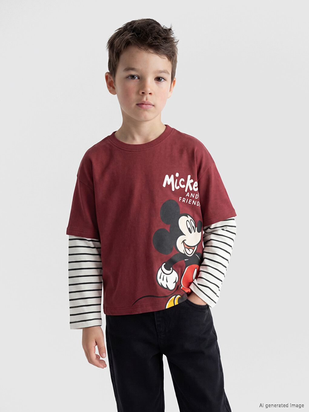 Mickey Mouse Printed Boys' T-shirt-1